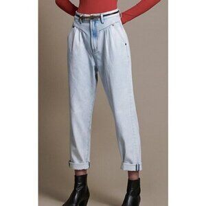 New One Teaspoon Streetwalkers Jeans Womens 23 Florence Light Blue High Waist